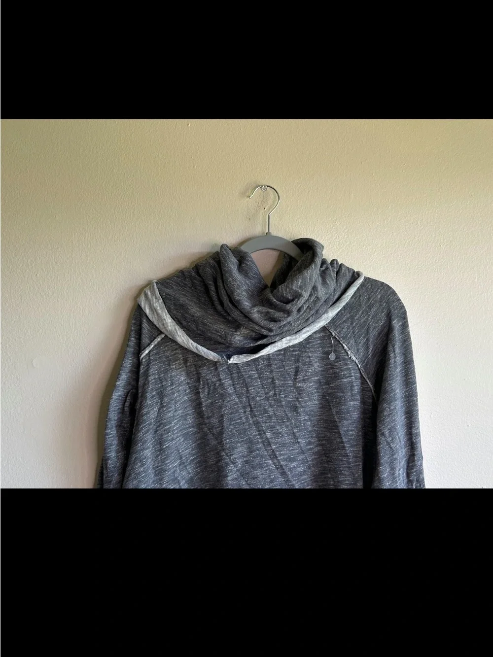 Free people Beach Top Womens Large Foldover Cowl Neck Lightweight Rolled Hems